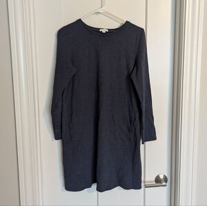 J. Jill Pure Jill Pima Cotton Tunic Dress with Pockets - Dark Blue sz S